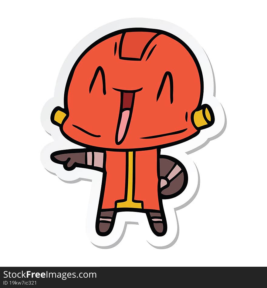 sticker of a cartoon robot