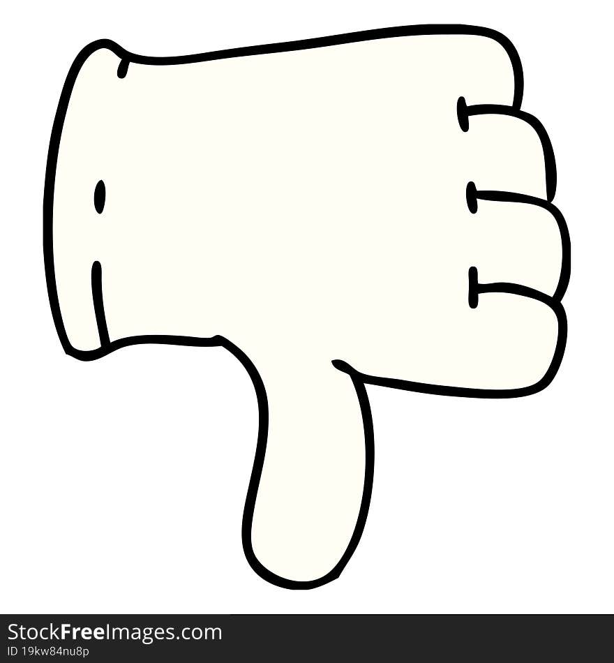 glove giving thumbs down symbol