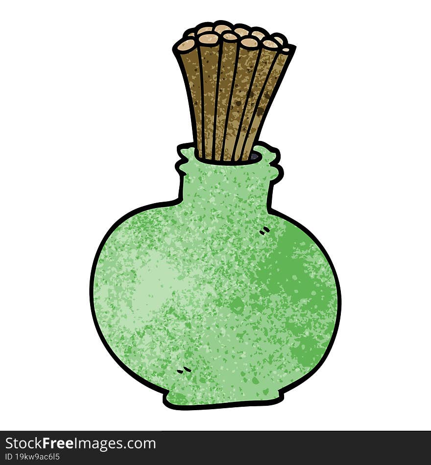 cartoon doodle reeds in vase