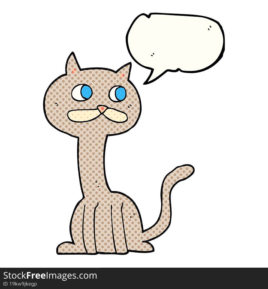 Comic Book Speech Bubble Cartoon Cat