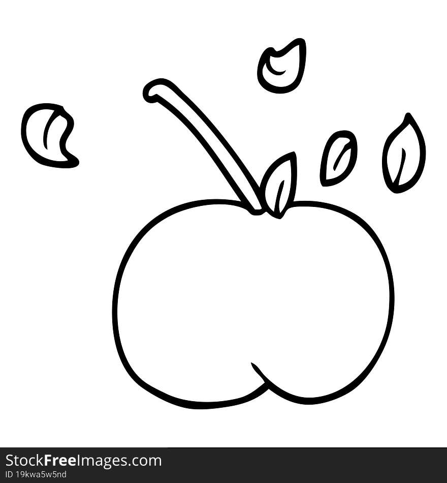 line drawing cartoon juicy apple