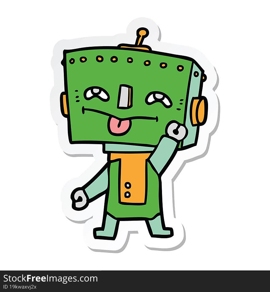 sticker of a cartoon robot