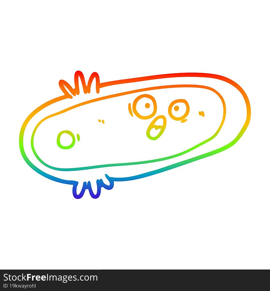 Rainbow Gradient Line Drawing Cartoon Germ