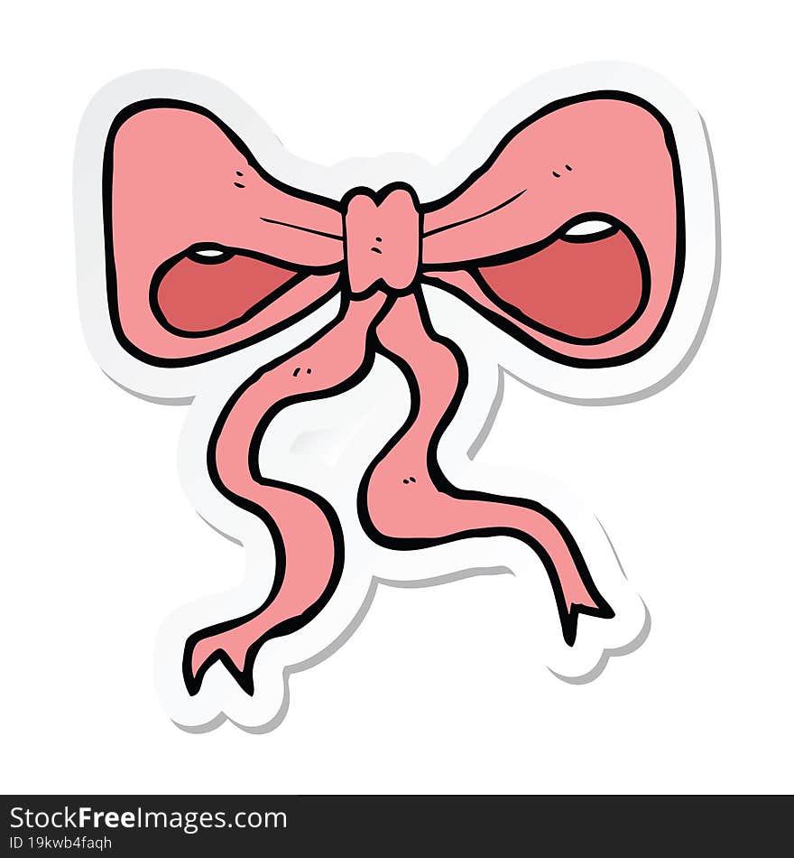 Sticker Of A Cartoon Bow