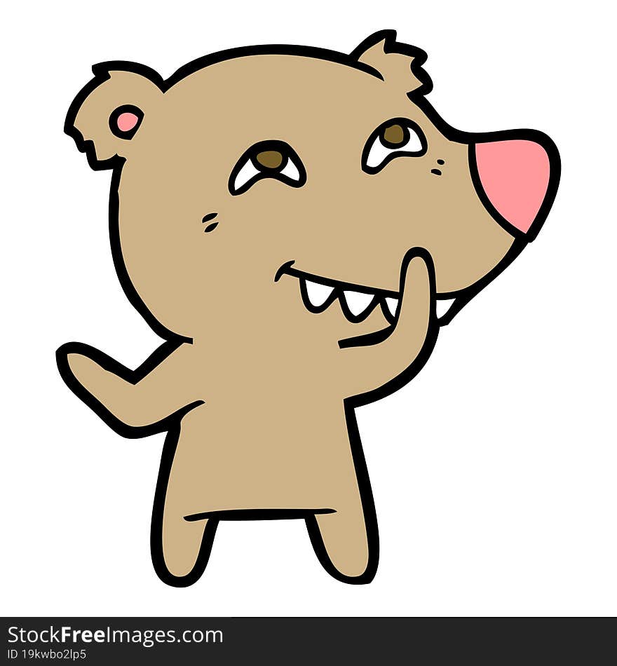 cartoon bear showing teeth. cartoon bear showing teeth