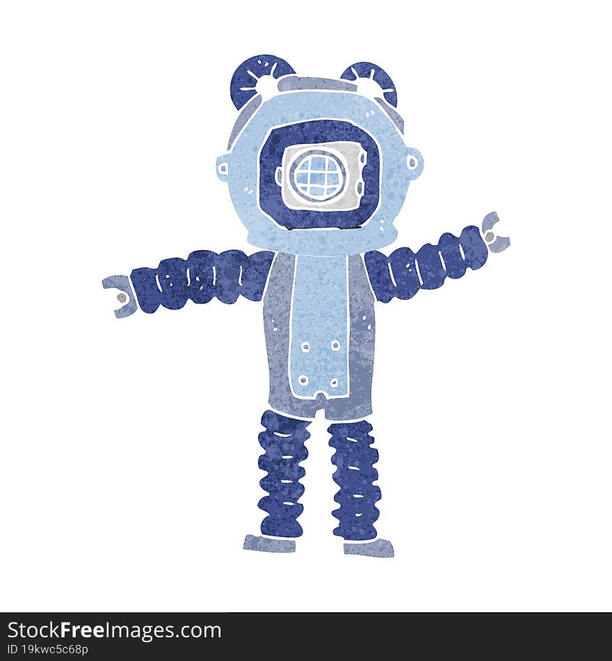 cartoon deep sea diver