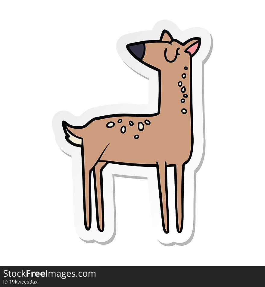 sticker of a cartoon deer