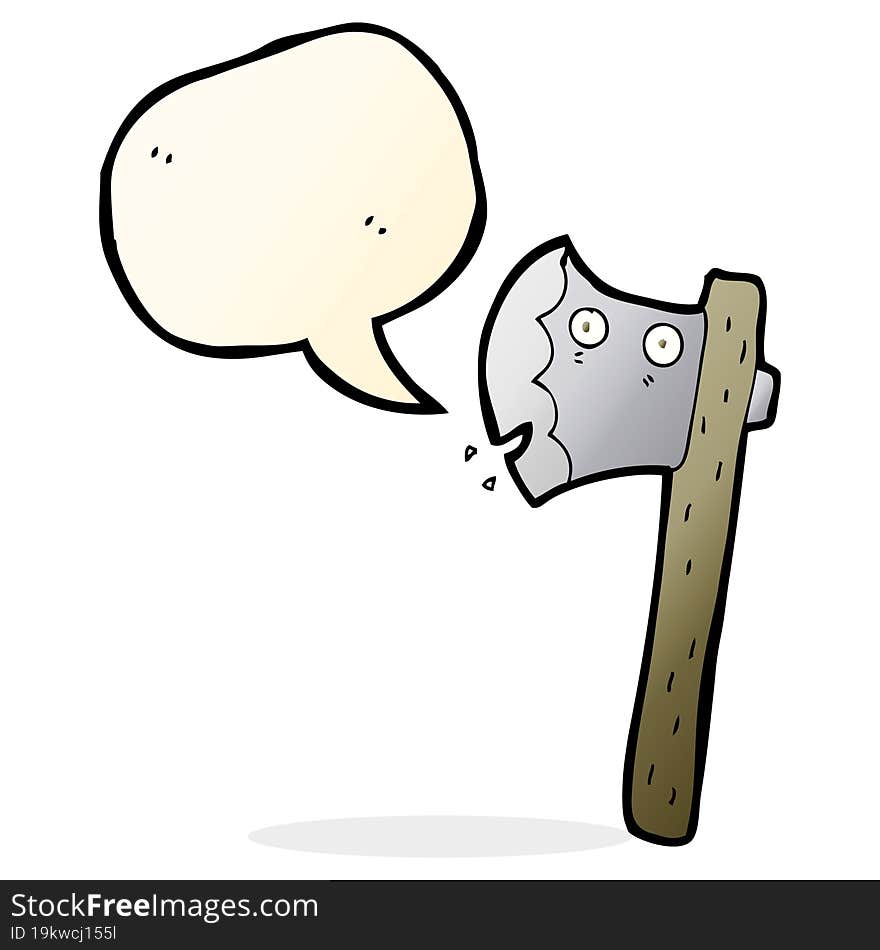 Cartoon Axe With Speech Bubble