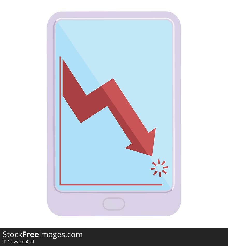 electronic tablet showing business performance graphic vector illustration icon. electronic tablet showing business performance graphic vector illustration icon