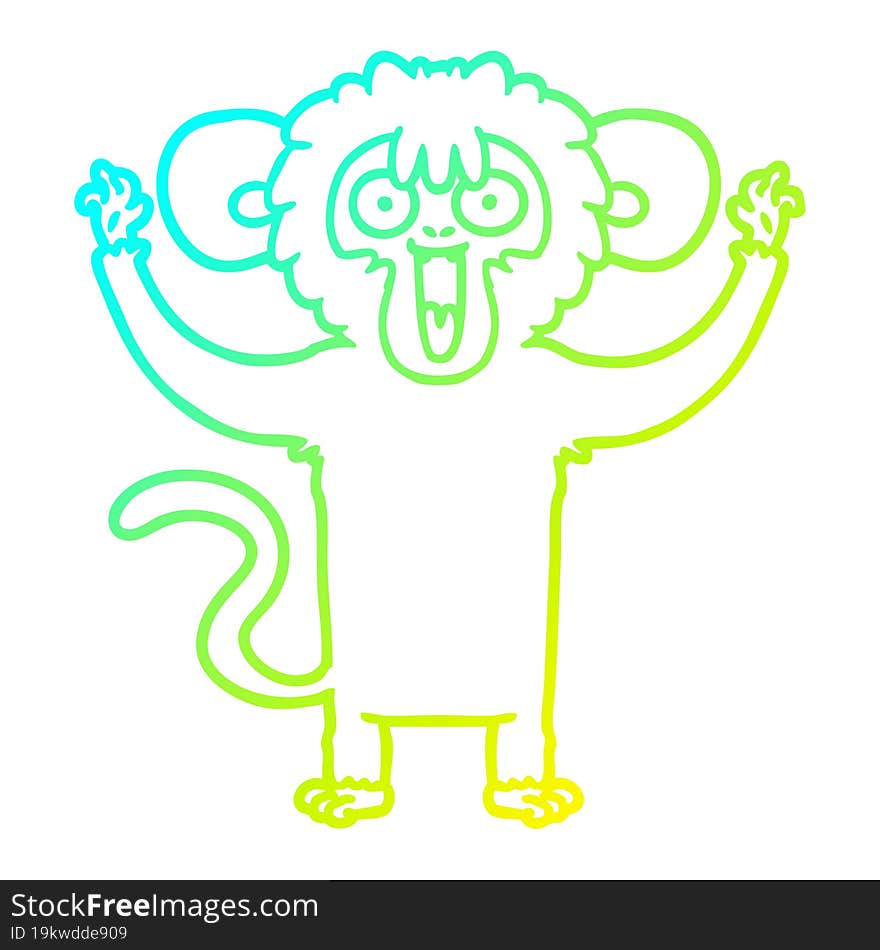 cold gradient line drawing caroton monkey