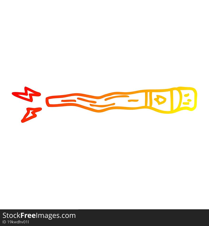 warm gradient line drawing of a cartoon magic wand