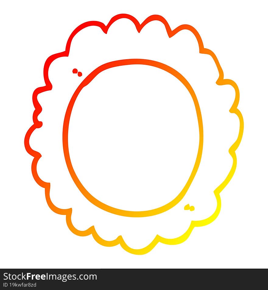 warm gradient line drawing of a cartoon flower