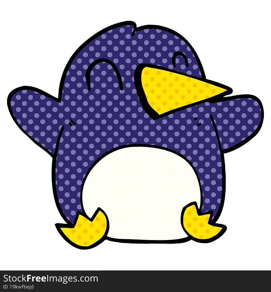 cartoon doodle christmas penguin