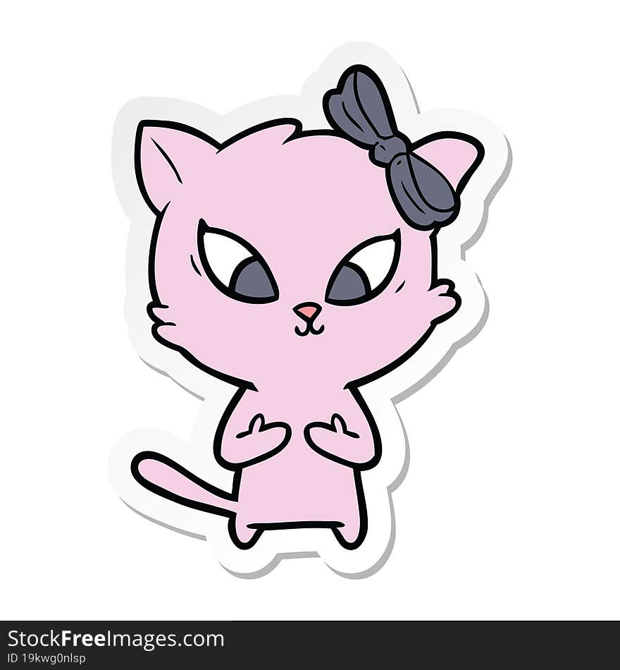 sticker of a cartoon cat