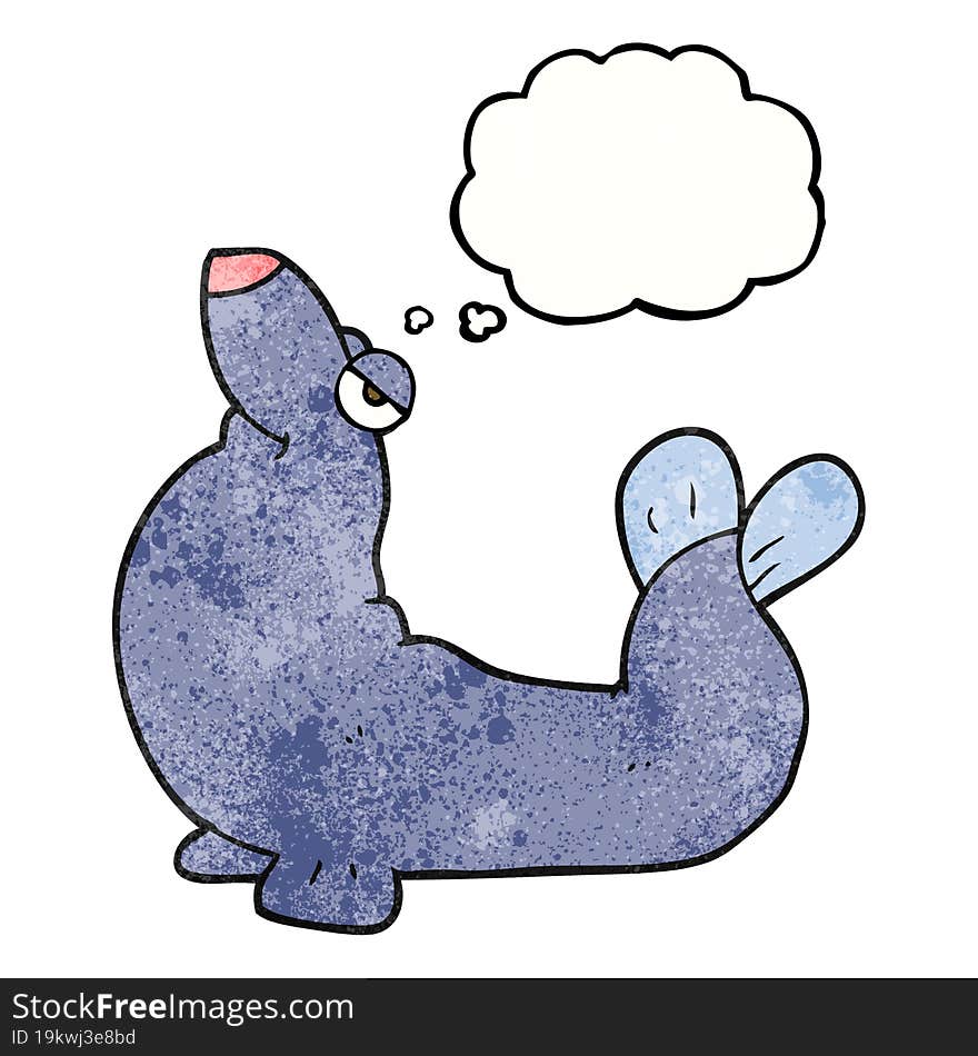 thought bubble textured cartoon proud seal