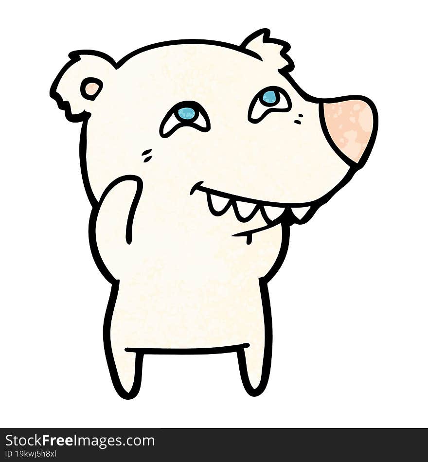 cartoon polar bear showing teeth. cartoon polar bear showing teeth