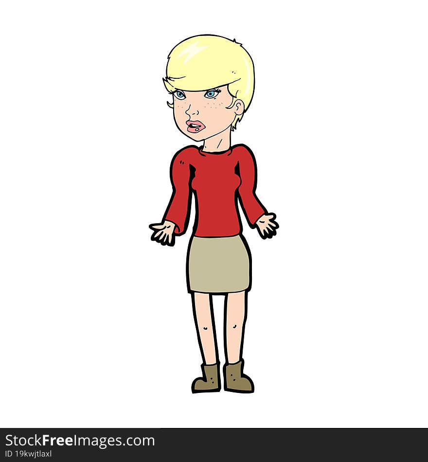 cartoon confused woman