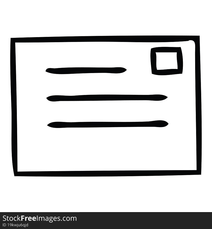 Line Drawing Cartoon Letter