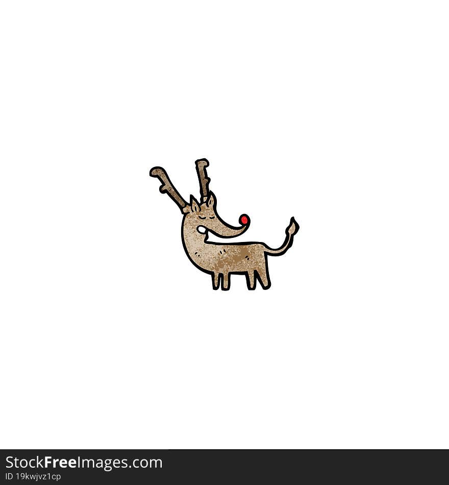 cartoon red nosed reindeer