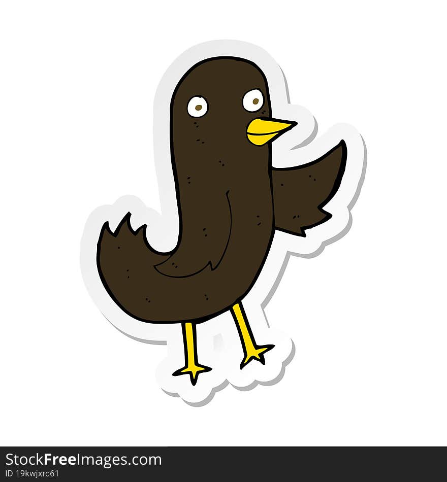 sticker of a funny cartoon bird