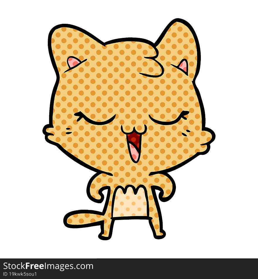 happy cartoon cat. happy cartoon cat