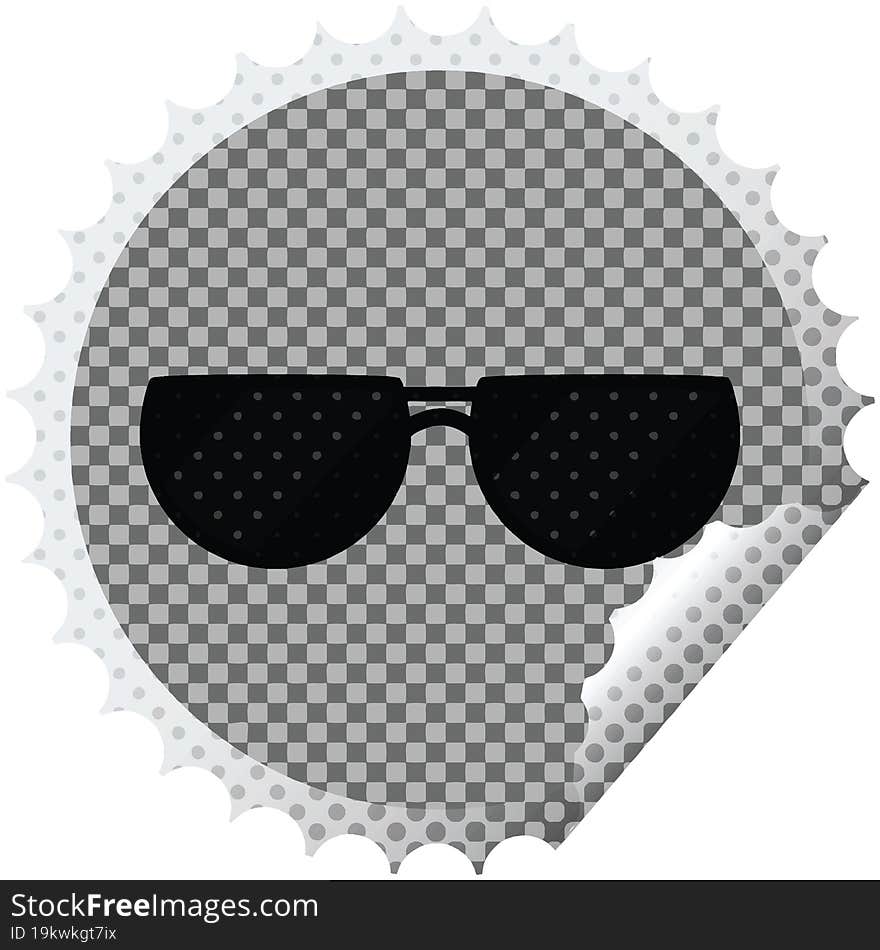 Sunglasses Round Sticker Stamp