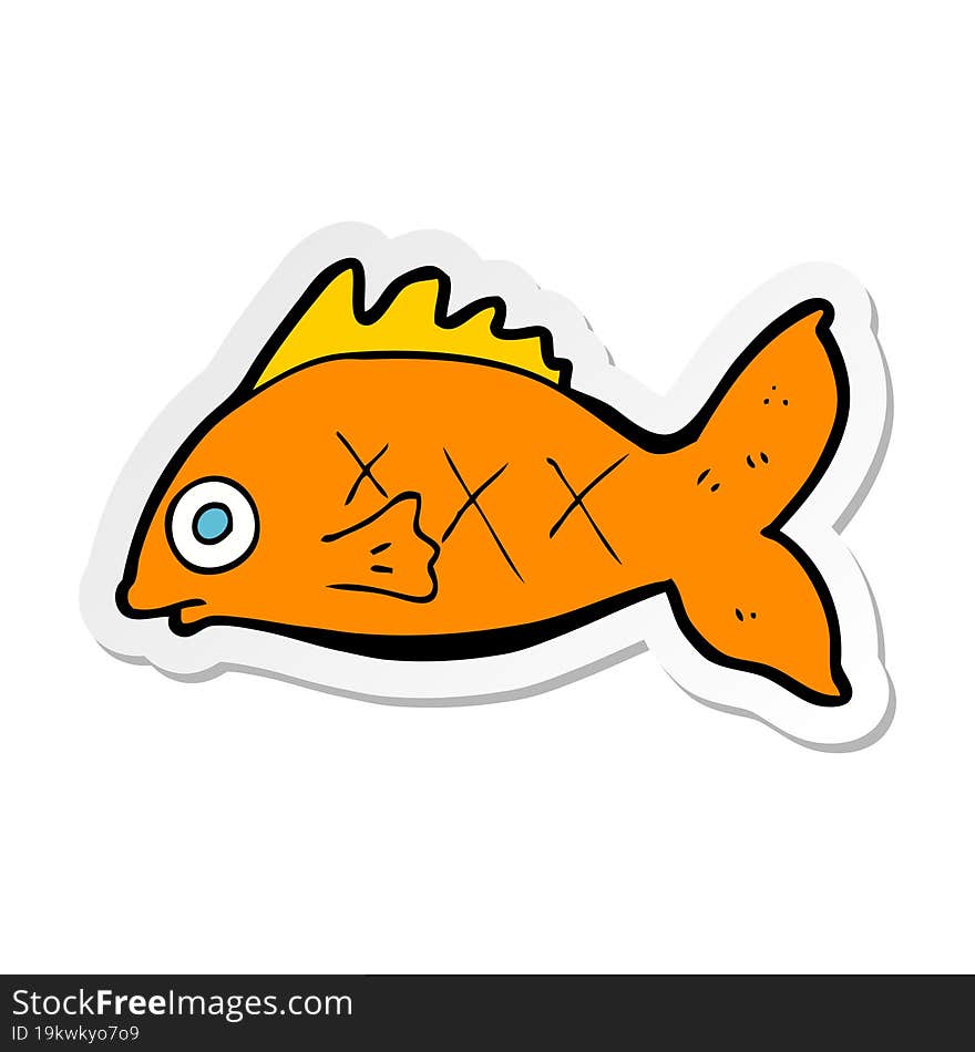 sticker of a cartoon fish