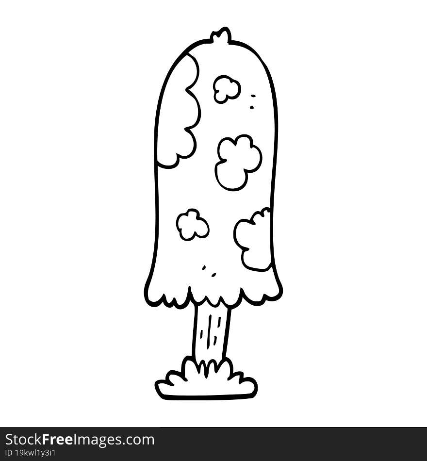 Line Drawing Cartoon Mushroom