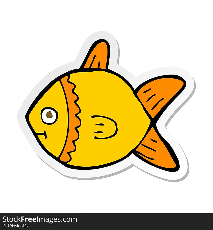 Sticker Of A Cartoon Fish