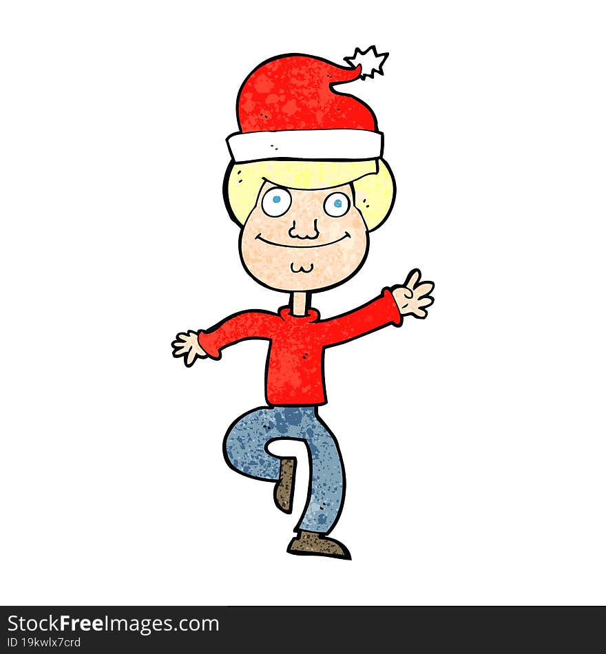 cartoon man getting ready for christmas. cartoon man getting ready for christmas