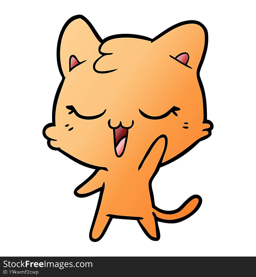 happy cartoon cat. happy cartoon cat