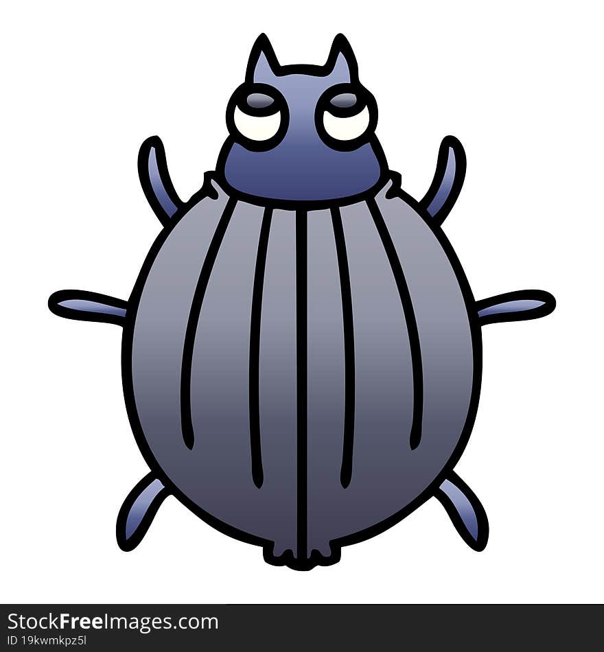 quirky gradient shaded cartoon beetle