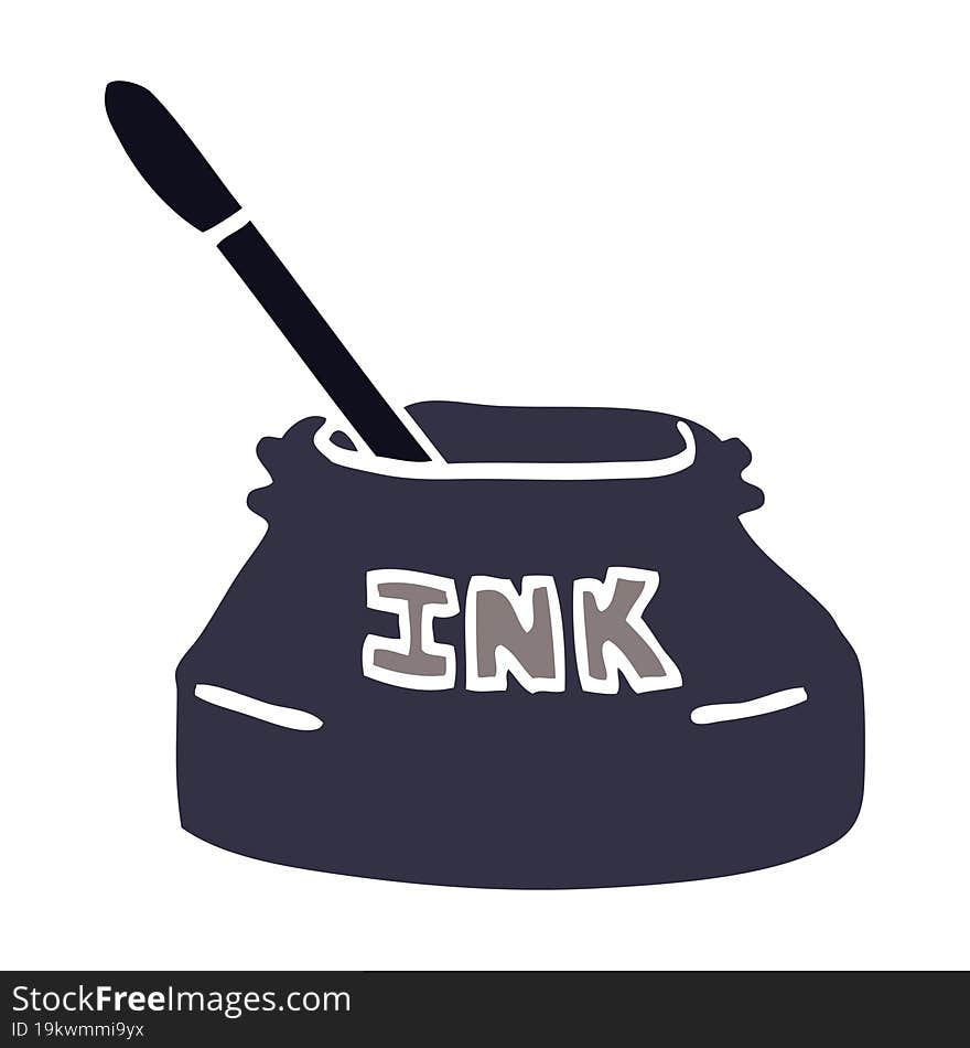 cartoon doodle ink pot