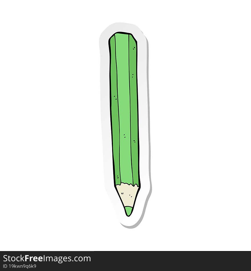 sticker of a cartoon pencil