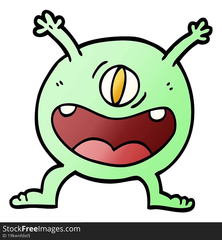 vector gradient illustration cartoon monster