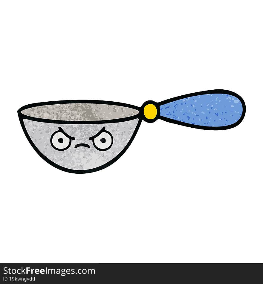 retro grunge texture cartoon of a measuring spoon