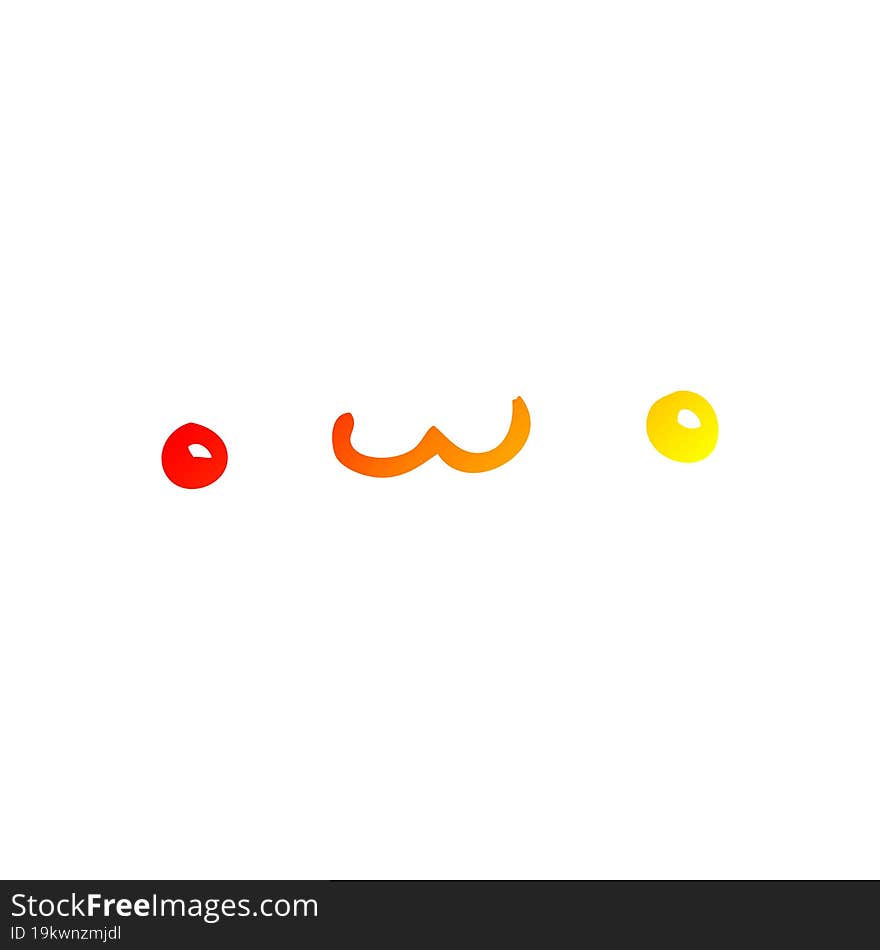 Warm Gradient Line Drawing Happy Cartoon Expression