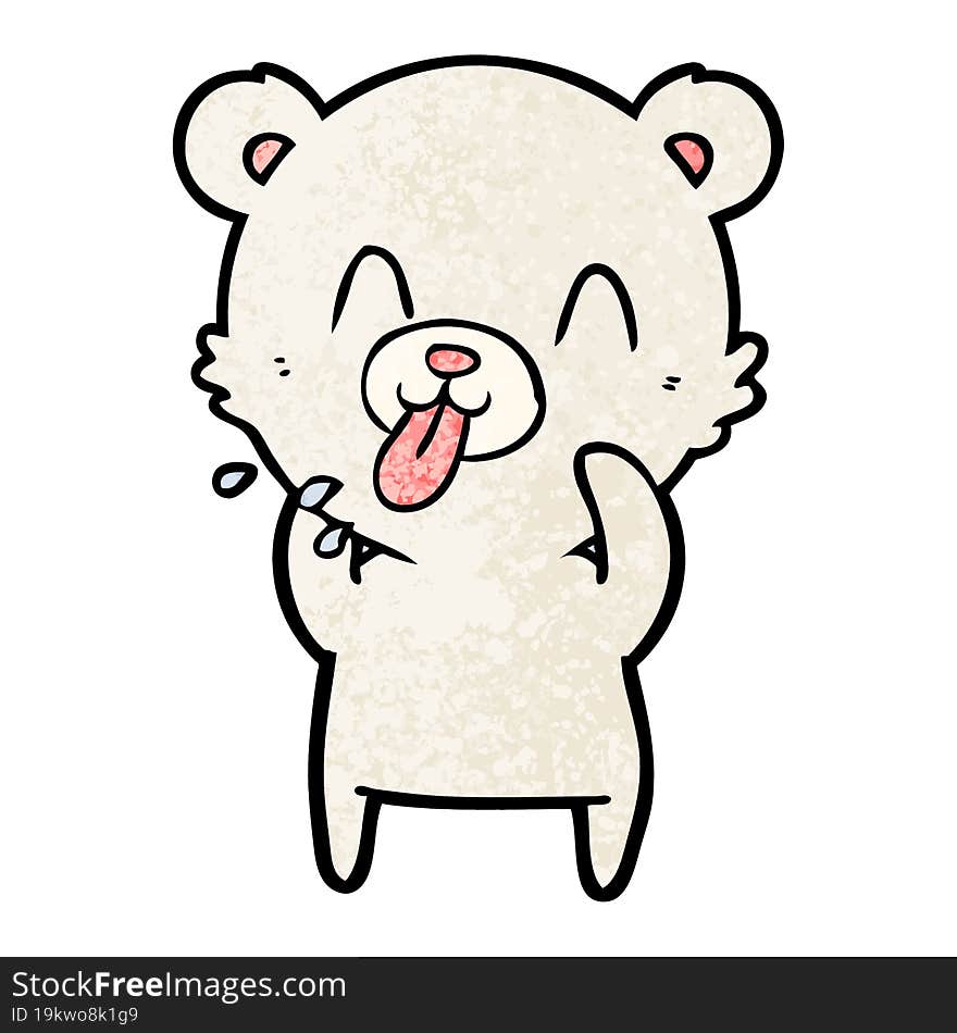 rude cartoon polar bear sticking out tongue. rude cartoon polar bear sticking out tongue