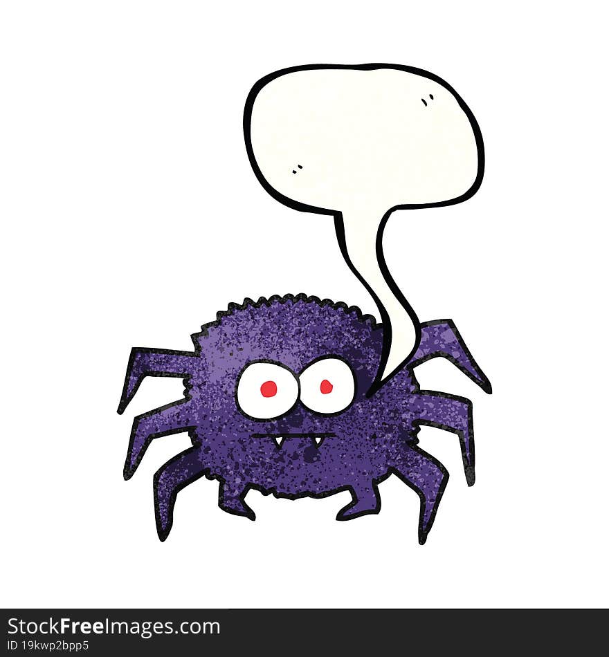 speech bubble textured cartoon spider