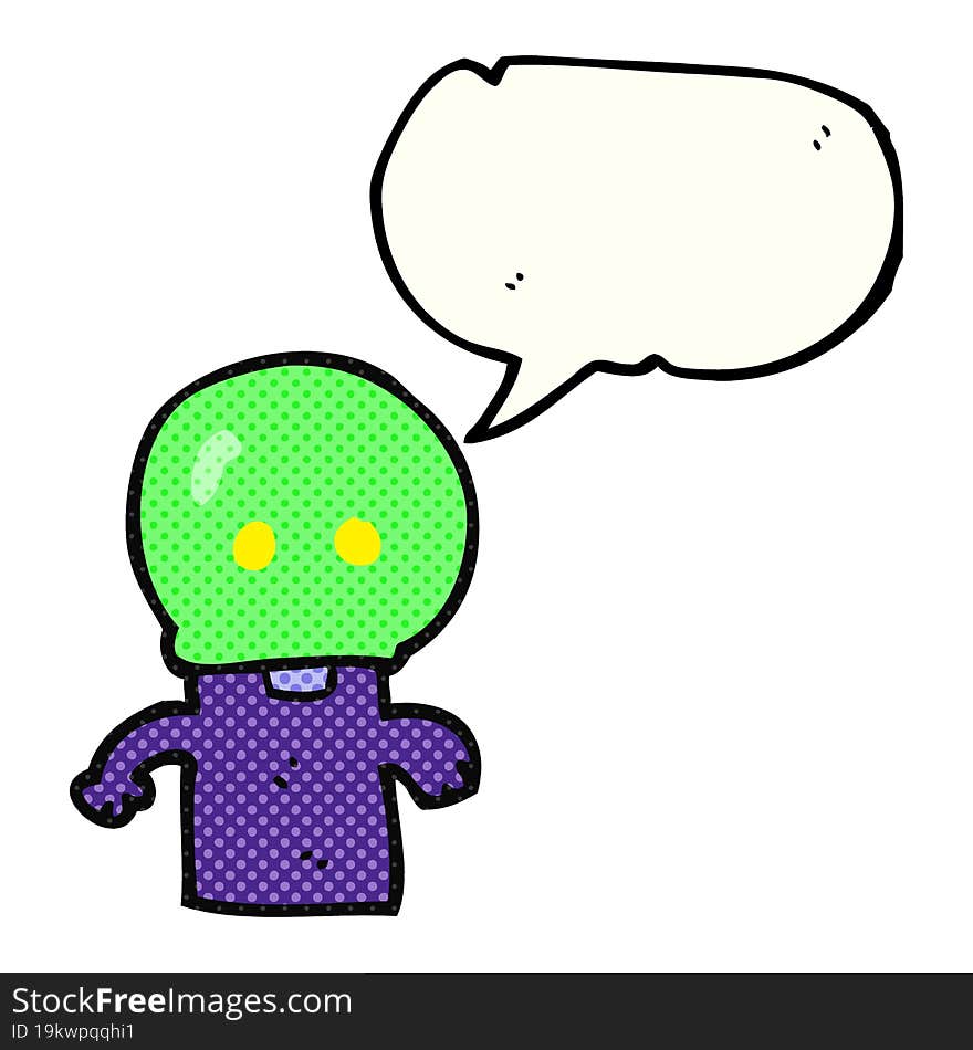 comic book speech bubble cartoon little alien