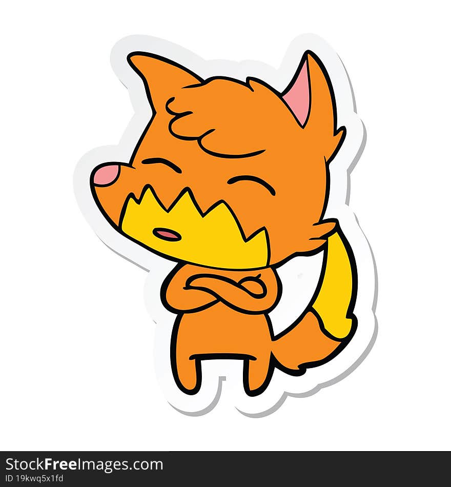 sticker of a cartoon fox