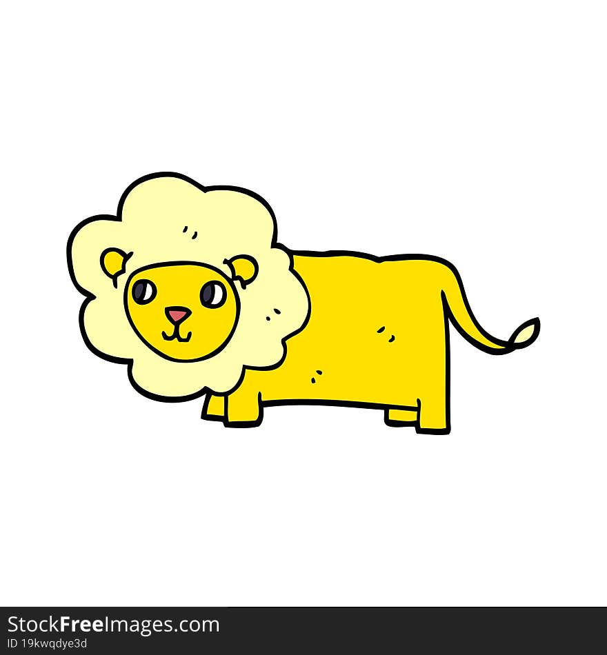 cartoon doodle happy lion