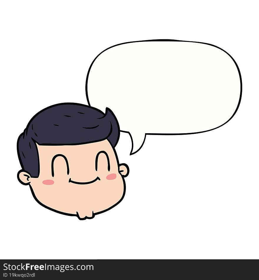 Cartoon Male Face And Speech Bubble