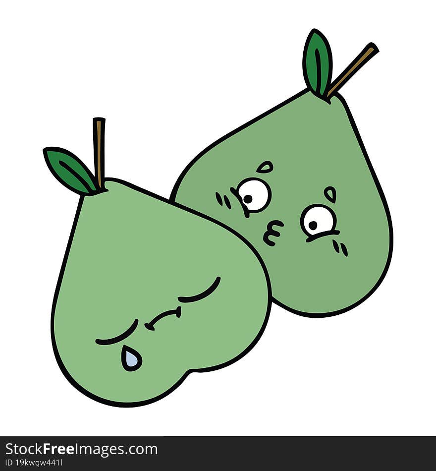 cute cartoon green pear