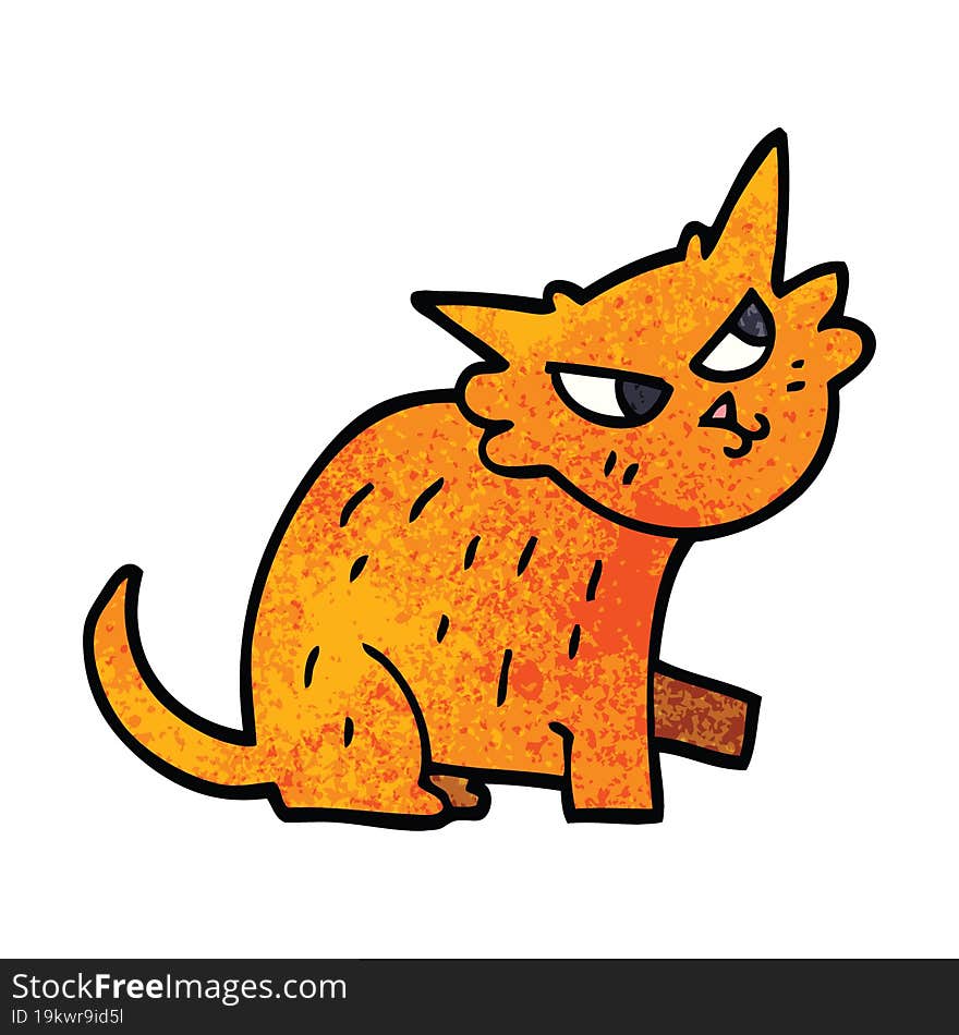 cartoon doodle ginger cat