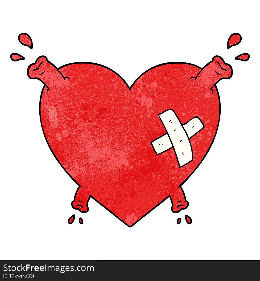 cartoon heart squirting blood. cartoon heart squirting blood