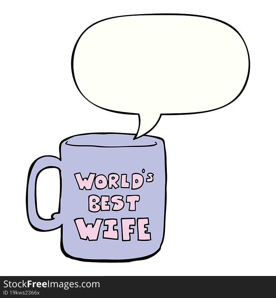 worlds best wife mug and speech bubble