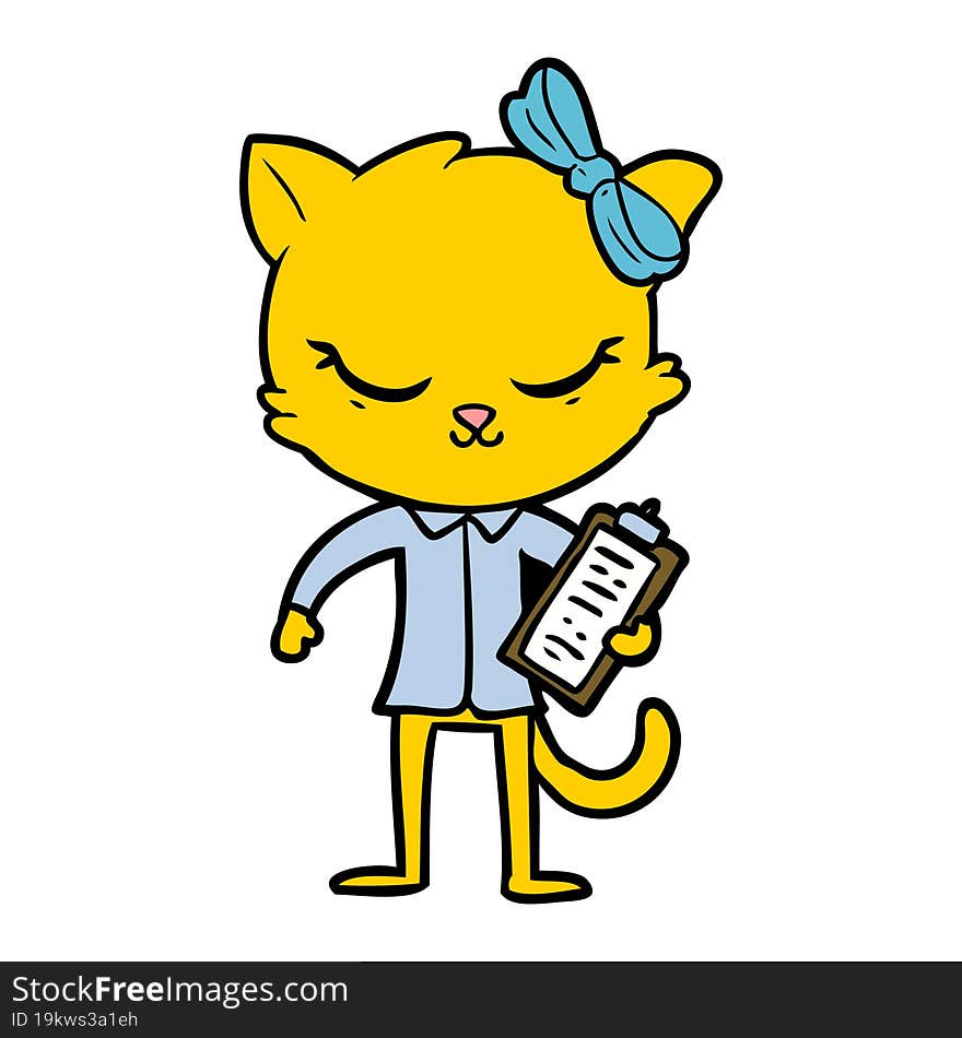 cute cartoon business cat with bow. cute cartoon business cat with bow