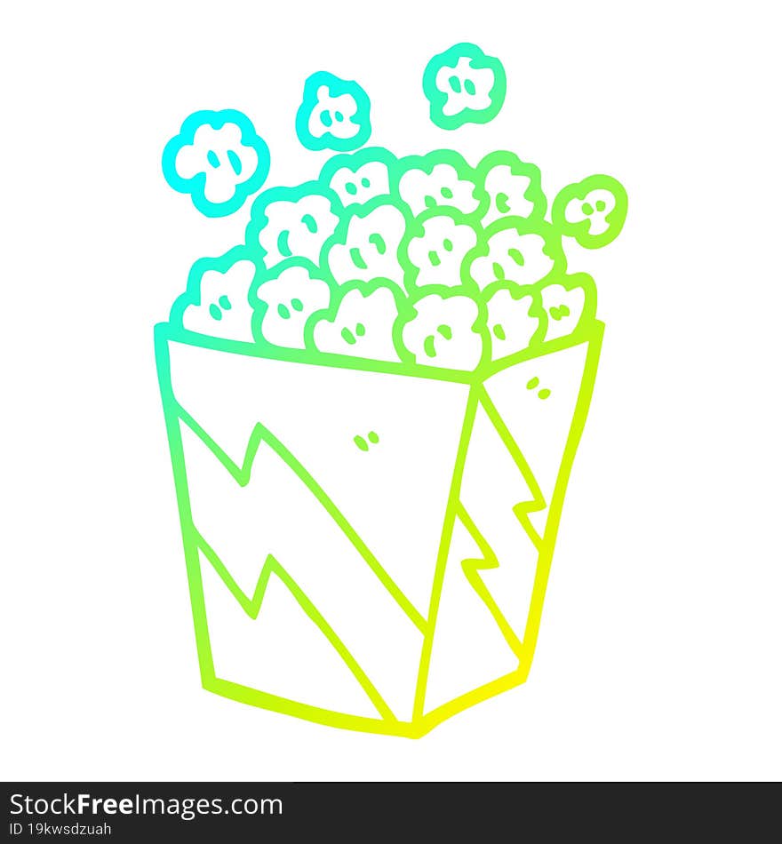 cold gradient line drawing cartoon cinema popcorn