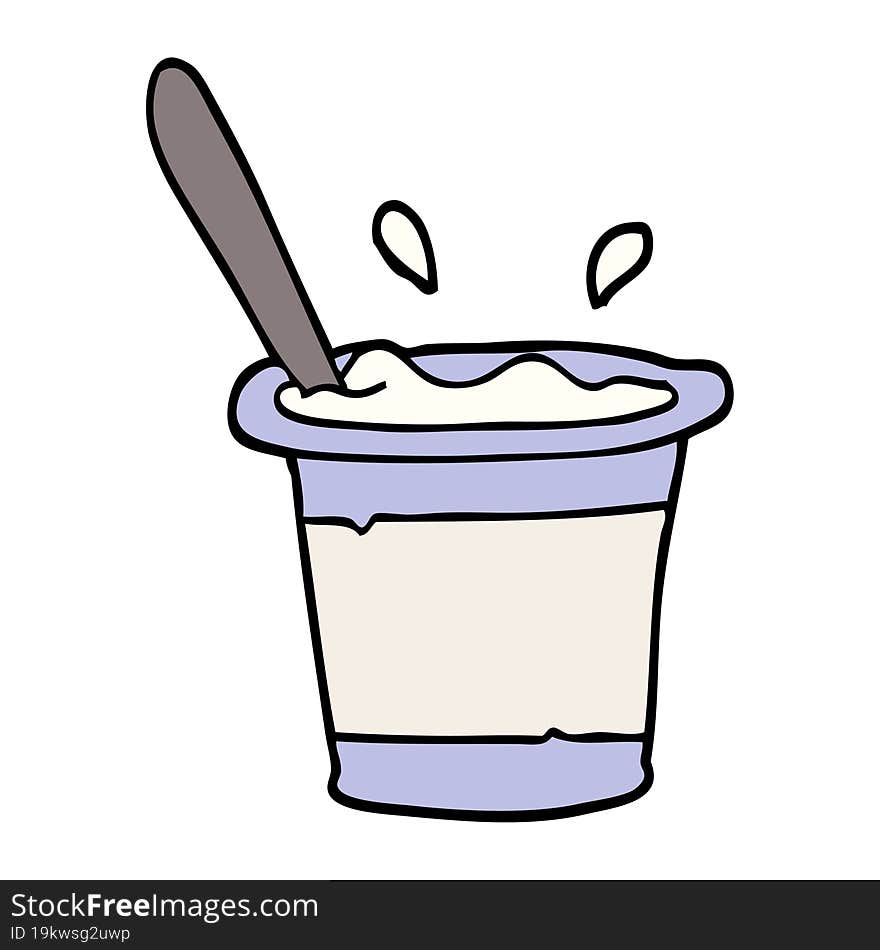 Hand Drawn Doodle Style Cartoon Yogurt